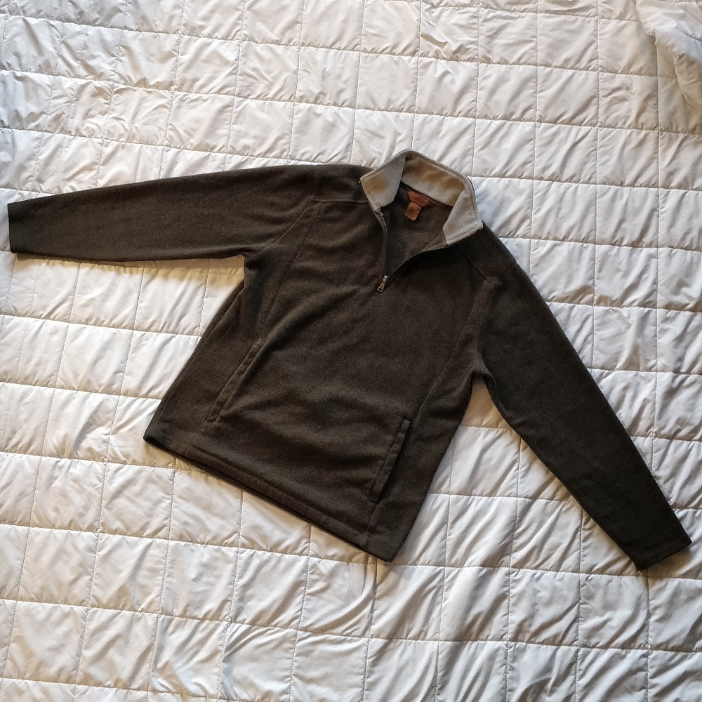 St. John's Bay Quarter-Zip Pullover Brown Fleece